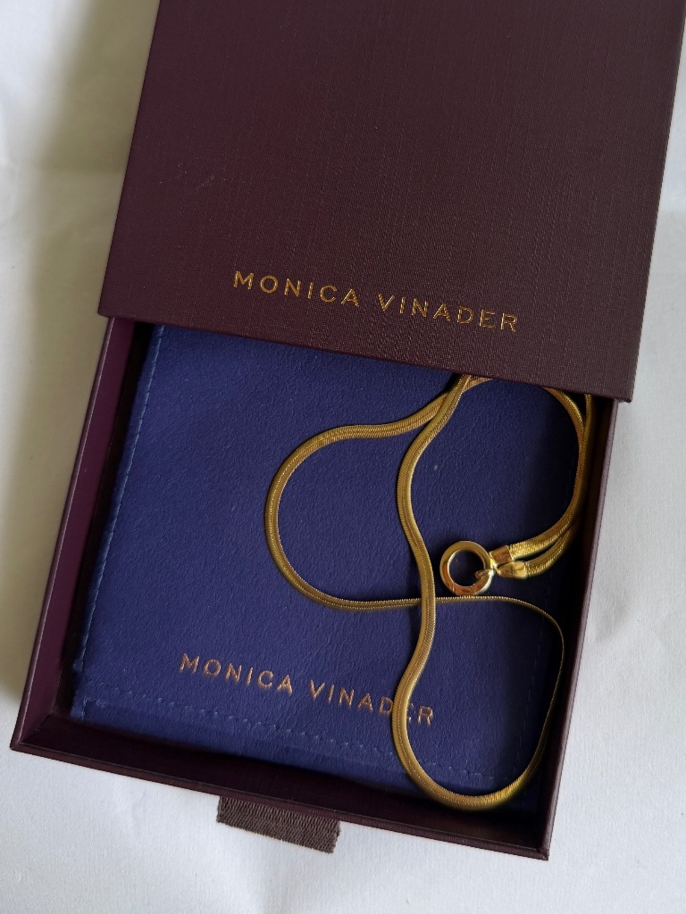 Monica Vinader Snake chain Gold Vermeil  Necklace 18"